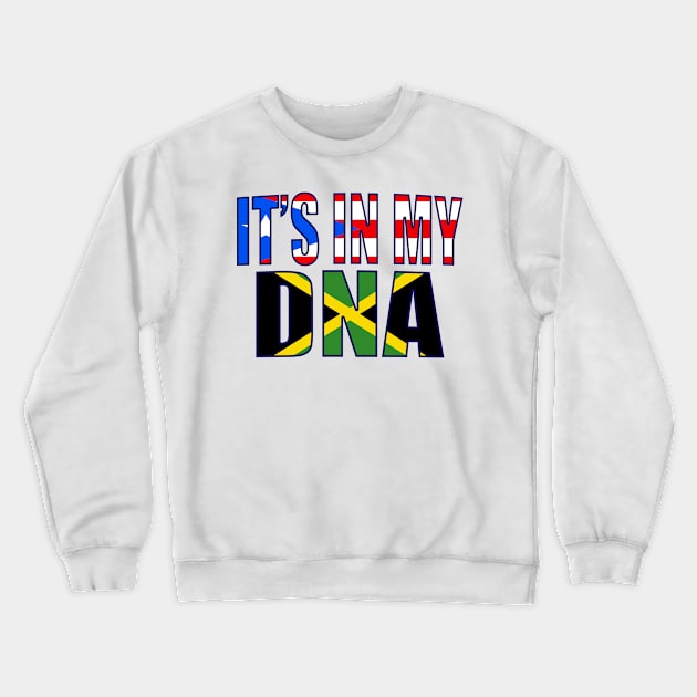 Puerto Rican And Jamaican Mix Flag DNA Heritage Gift Crewneck Sweatshirt by Just Rep It!!